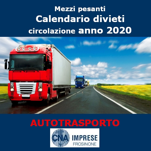 Featured image for “Calendario divieti di circolazione mezzi pesanti anno 2020”