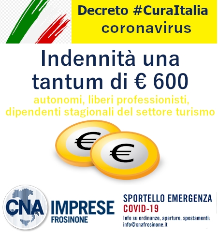 Featured image for “Decreto “Cura Italia” – Indennità una tantum di € 600, rivolgiti al nostro patronato”