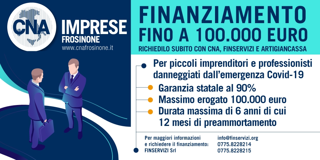 Featured image for “Finanziamento fino a 100.000 euro. Richiedilo subito con CNA, Finservizi e Artigiancassa”