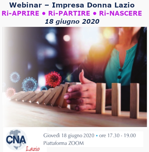 Featured image for “Impresa Donna Lazio – Seminario Ri-APRIRE • Ri-PARTIRE • Ri-NASCERE”