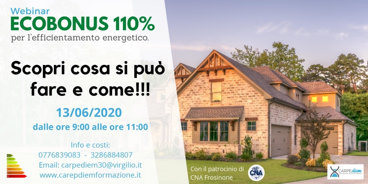 Featured image for “Webinar – Ecobonus 110% per il risparmio energetico”