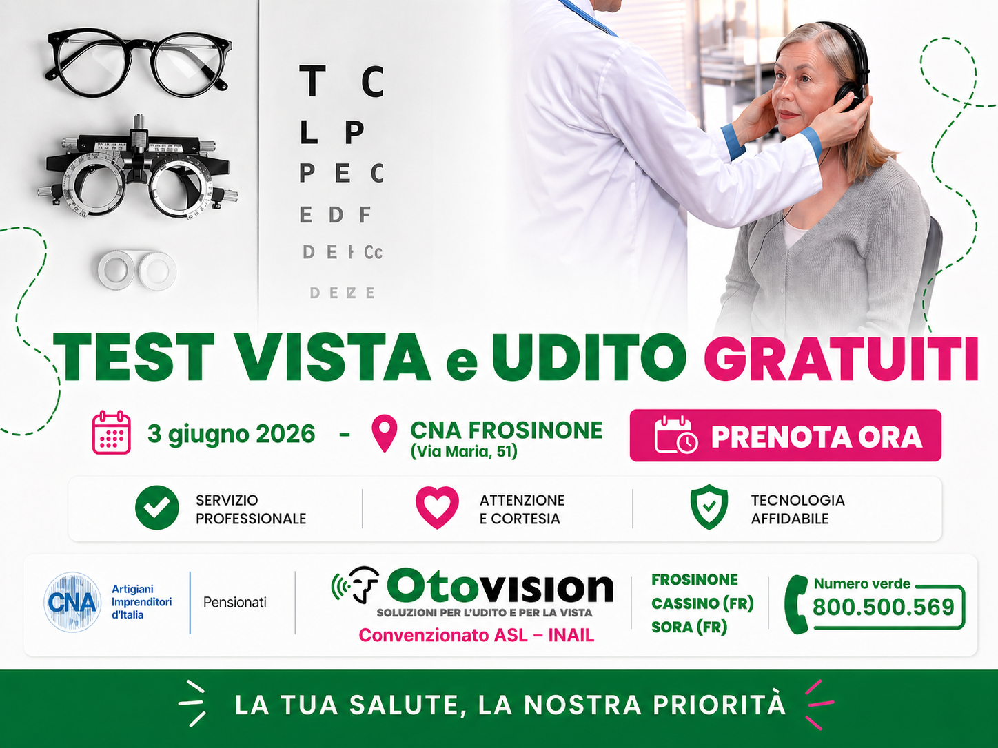 Featured image for “Prevenzione e benessere: controlli gratuiti vista e udito a Frosinone”