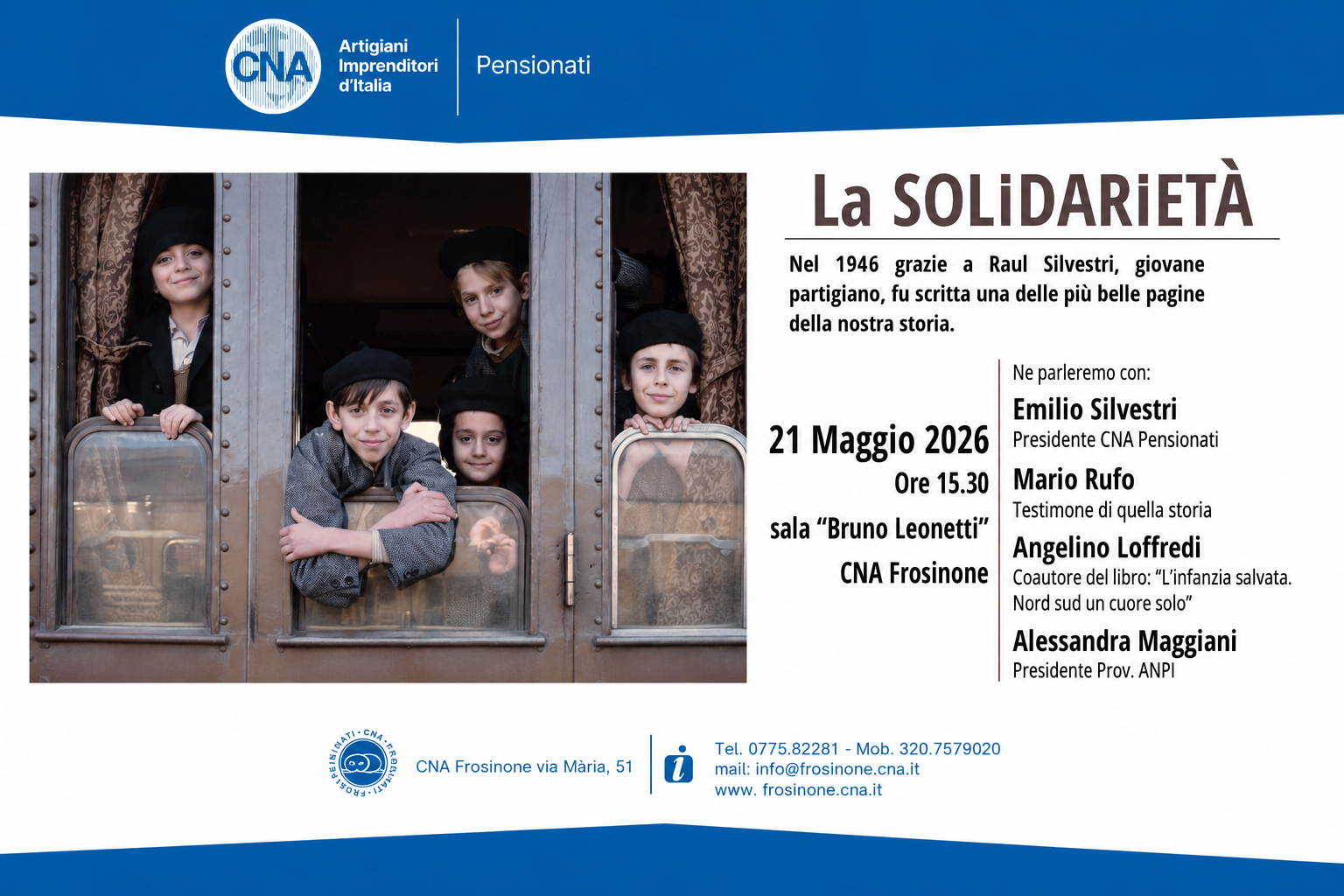 Featured image for ““Il Treno dei Bambini”: in CNA un evento per ricordare i valori di solidarietà e fratellanza”