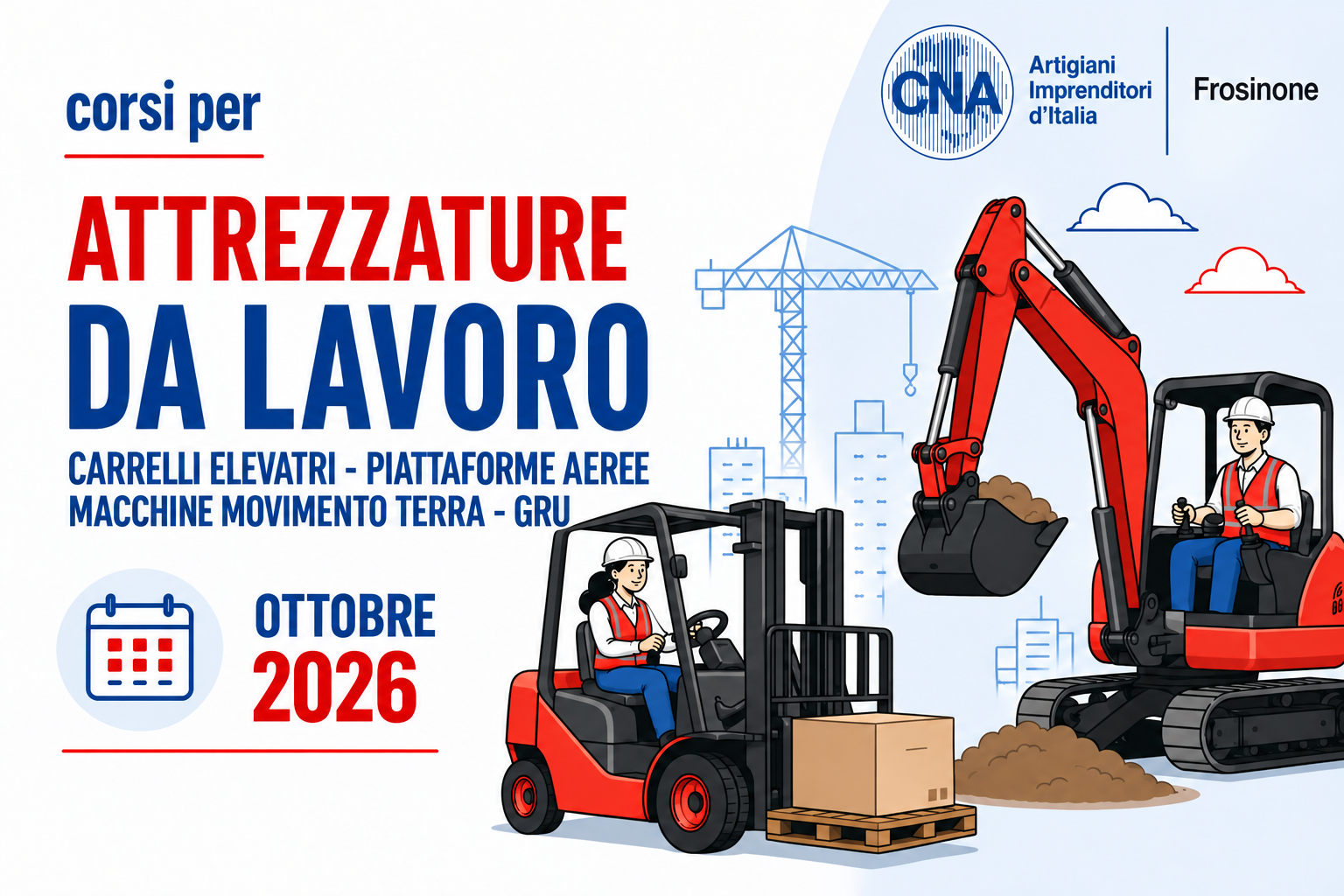 Featured image for “Corsi obbligatori per attrezzature da lavoro OTTOBRE 2026”