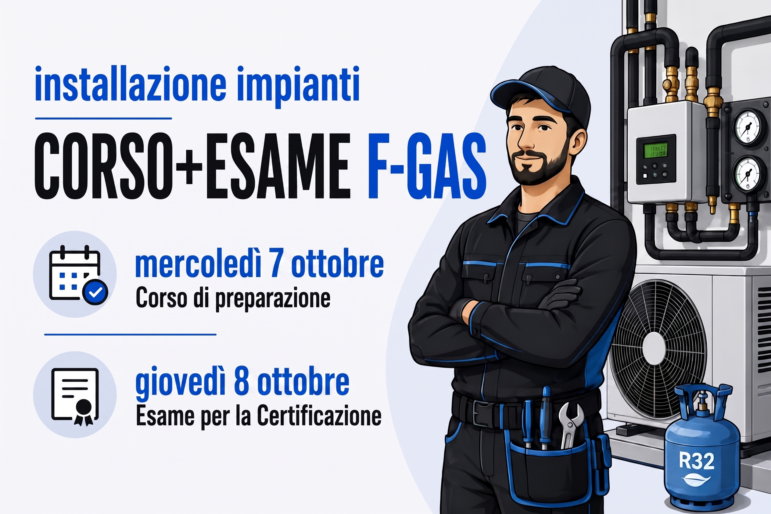 Featured image for “Corso e esame F-Gas: ottieni o rinnova il Patentino – ottobre 2026”